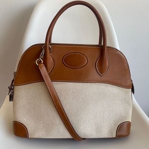 🔴SOLD🔴 Hermes Bolide Bag Canvas with Leather 45